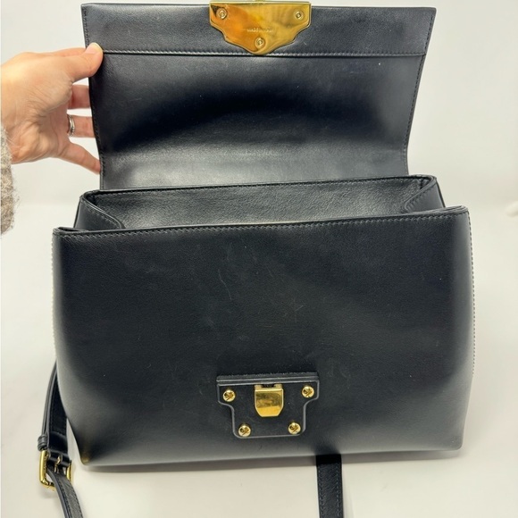 Dolce & Gabbana Lucia Black Leather Satchel – Studded Handle, Crossbody - Picture 10 of 15